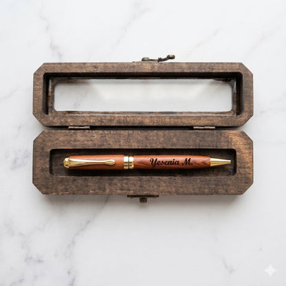 Bolígrafo Premium de Madera con Grabado Laser  | Estuche de Madera