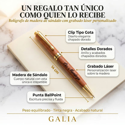 Bolígrafo Premium de Madera con Grabado Laser  | Estuche de Madera