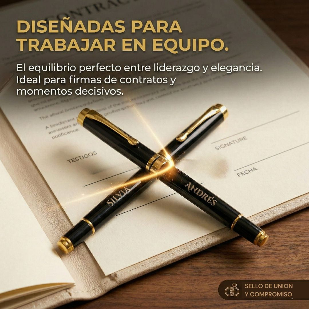 Set 2 Bolígrafos elegante con Grabado Láser | Estuche de Madera