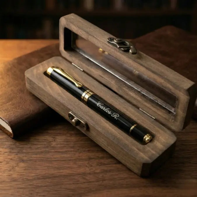 Bolígrafo Premium con Grabado Láser | Estuche de Madera